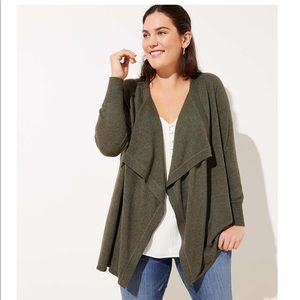 Ann Taylor LOFT Gray Open Cardigan